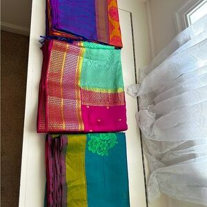 Sarees 3 for the price of one!!! 2 soft silk and one Mysore silk saree!